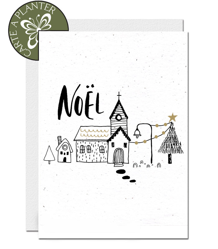 carte Noël papier ensemencé