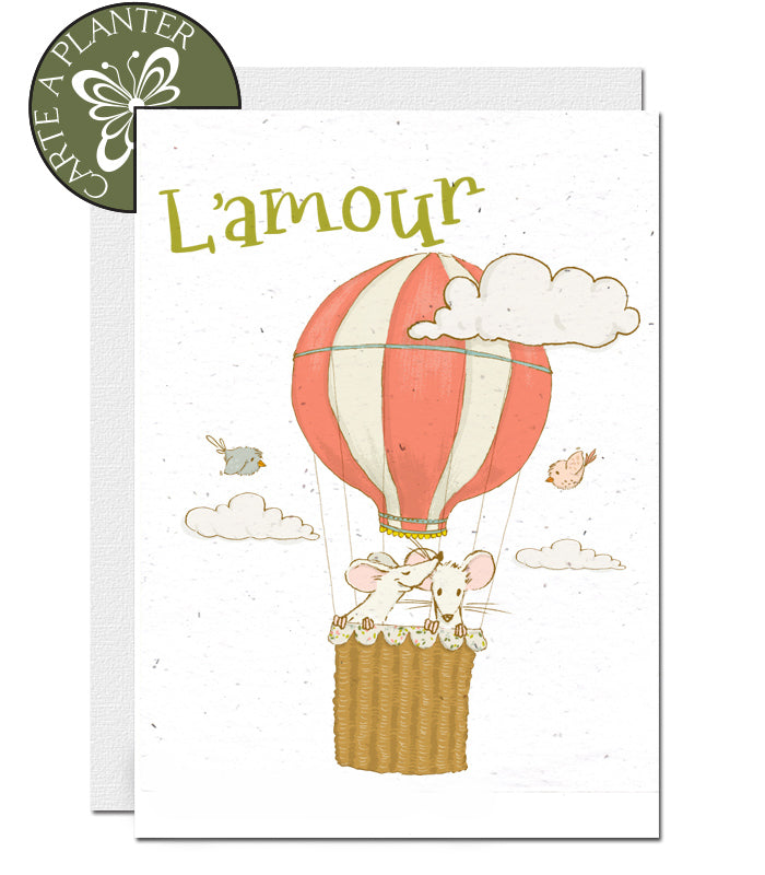 Carte papier ensemencé st valentine