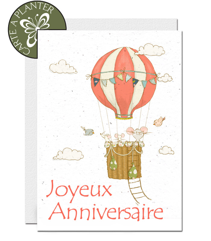 Carte à planter anniversaire papier ensemencé