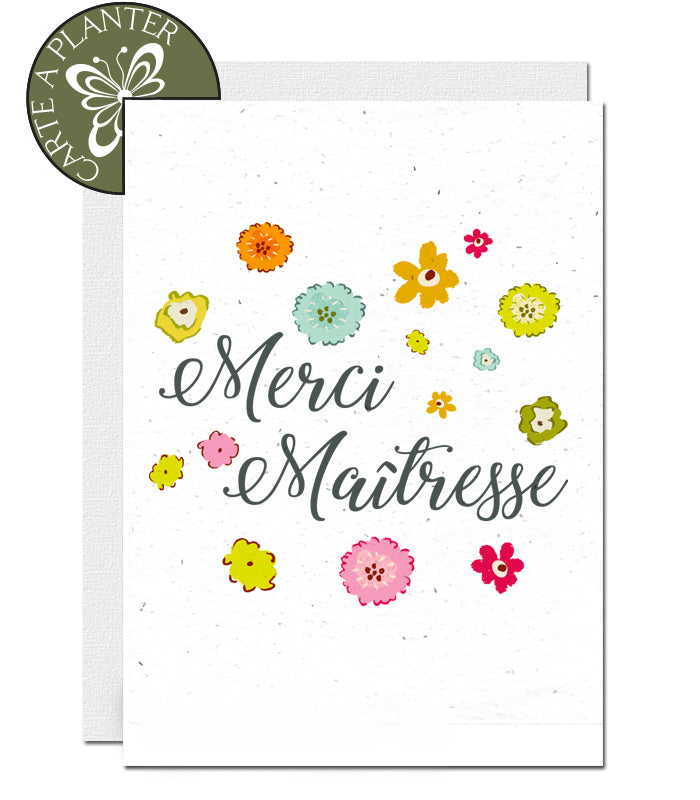 Carte à planter merci maîtresse