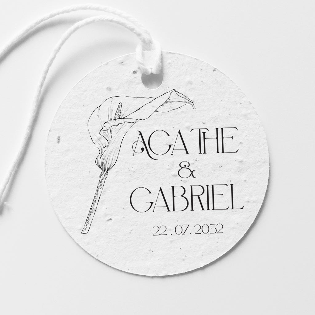 Étiquette mariage à planter