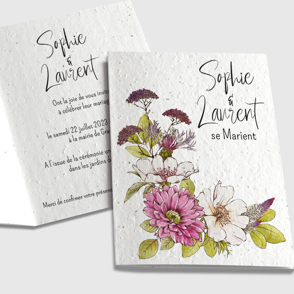 Faire-part de mariage à planter