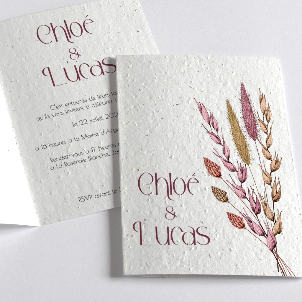 Faire-part de mariage à planter