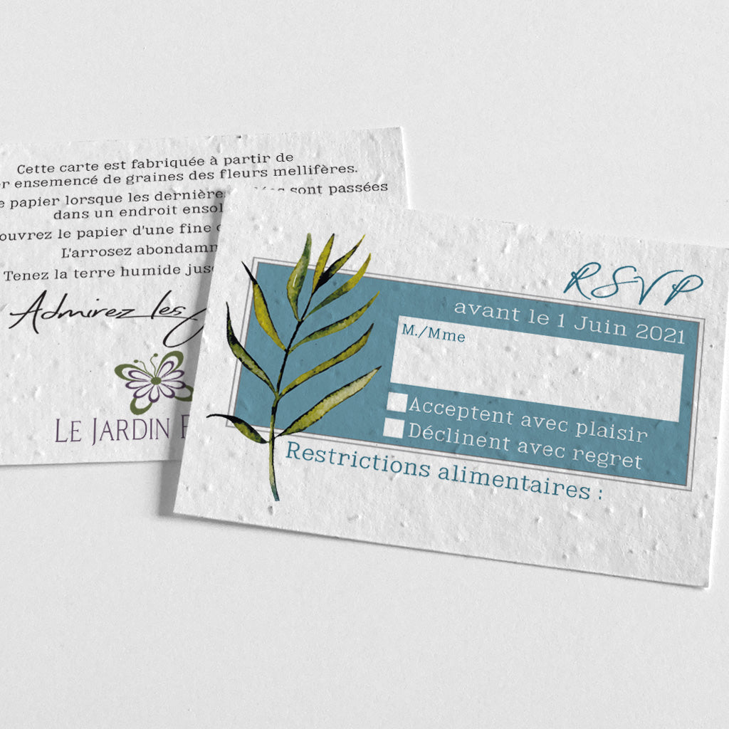 Carte réponse mariage éco-responsable