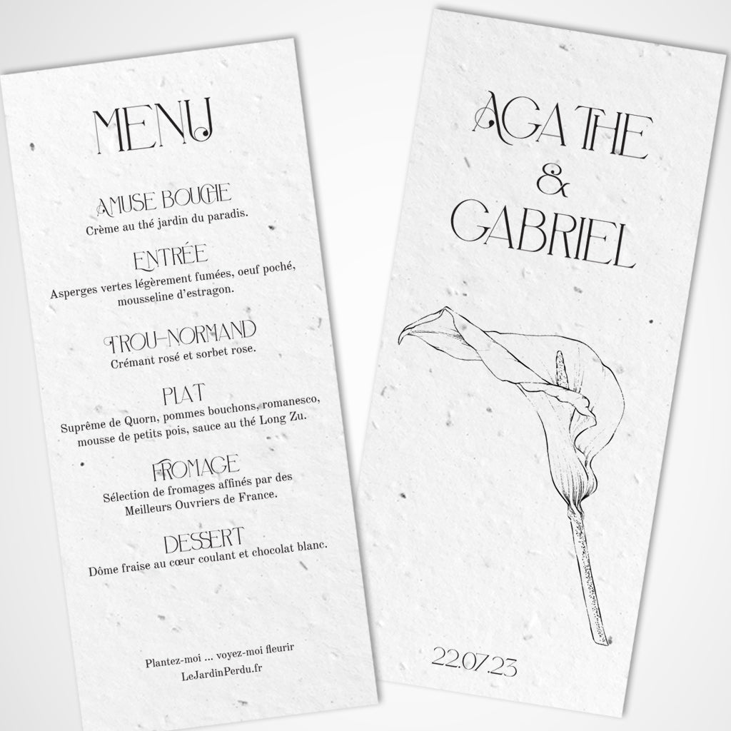 Menu papier ensemencé