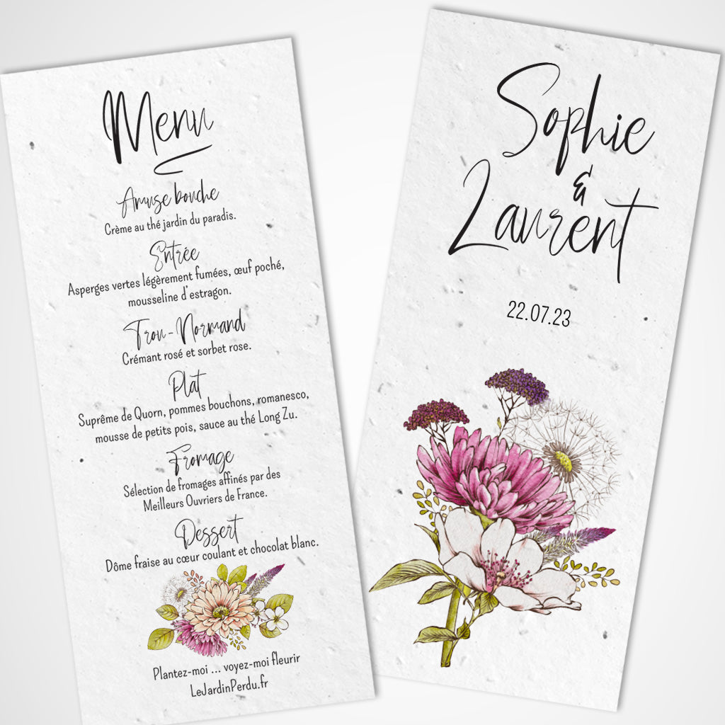 Menu papier ensemencé