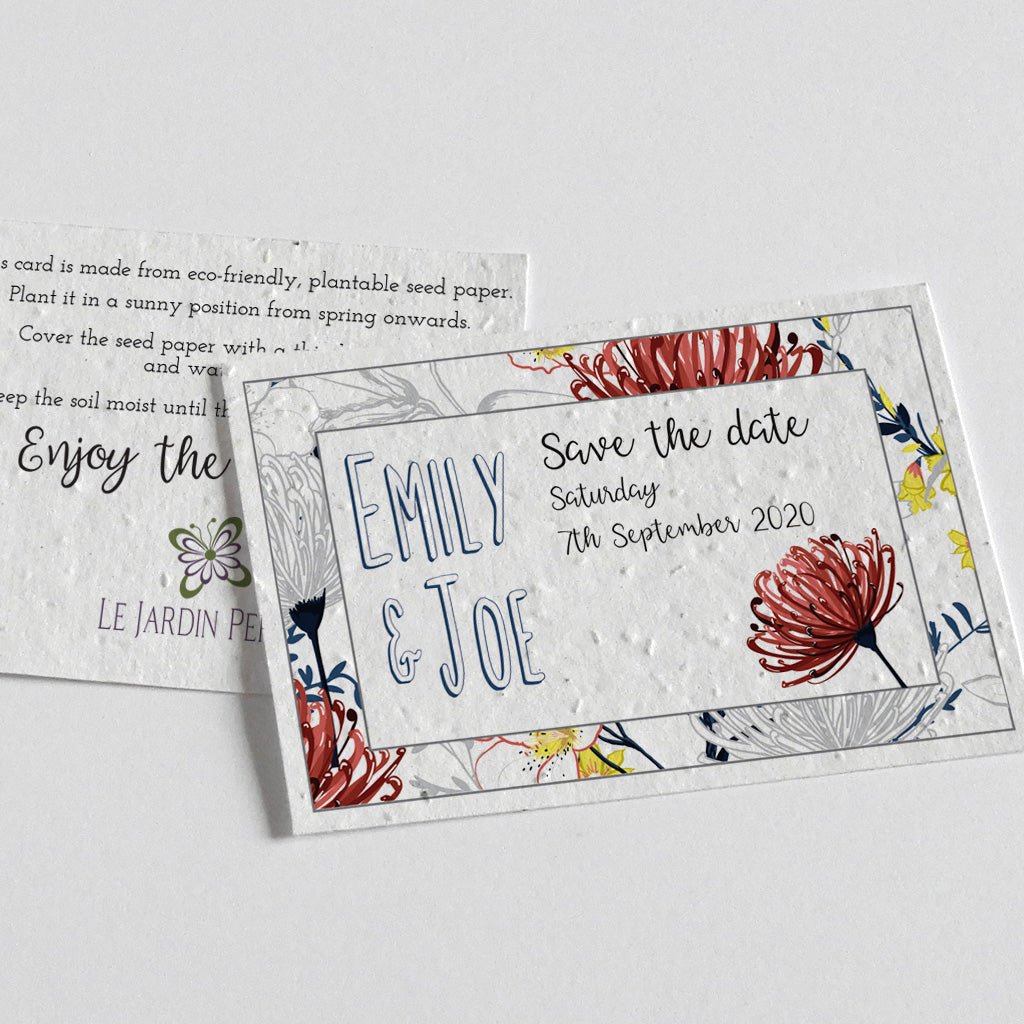 plantable save the date card