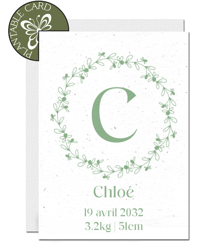 plantable seed paper baby announcement card