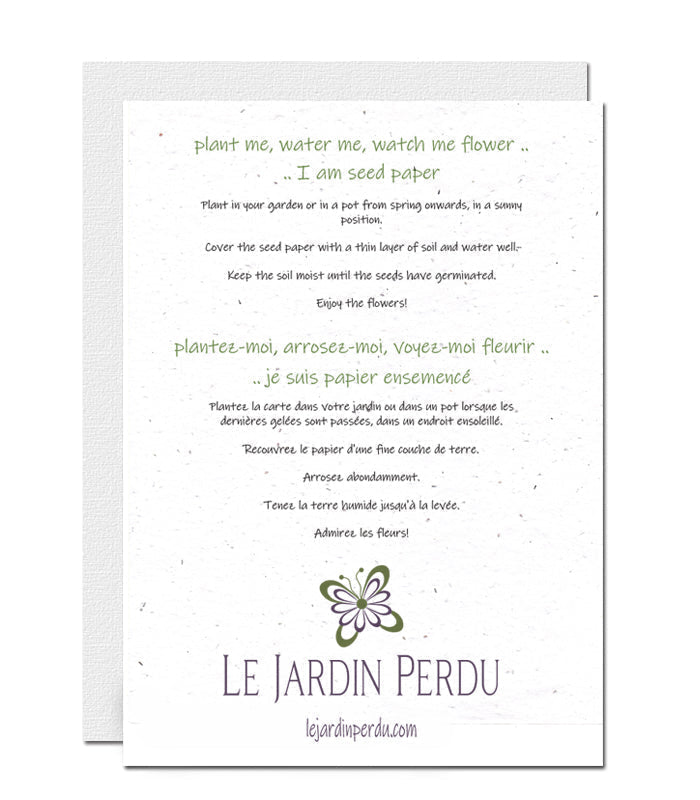 Carte à planter personnalisable  carte d'anniversaire personnalisable - Le  Jardin Perdu