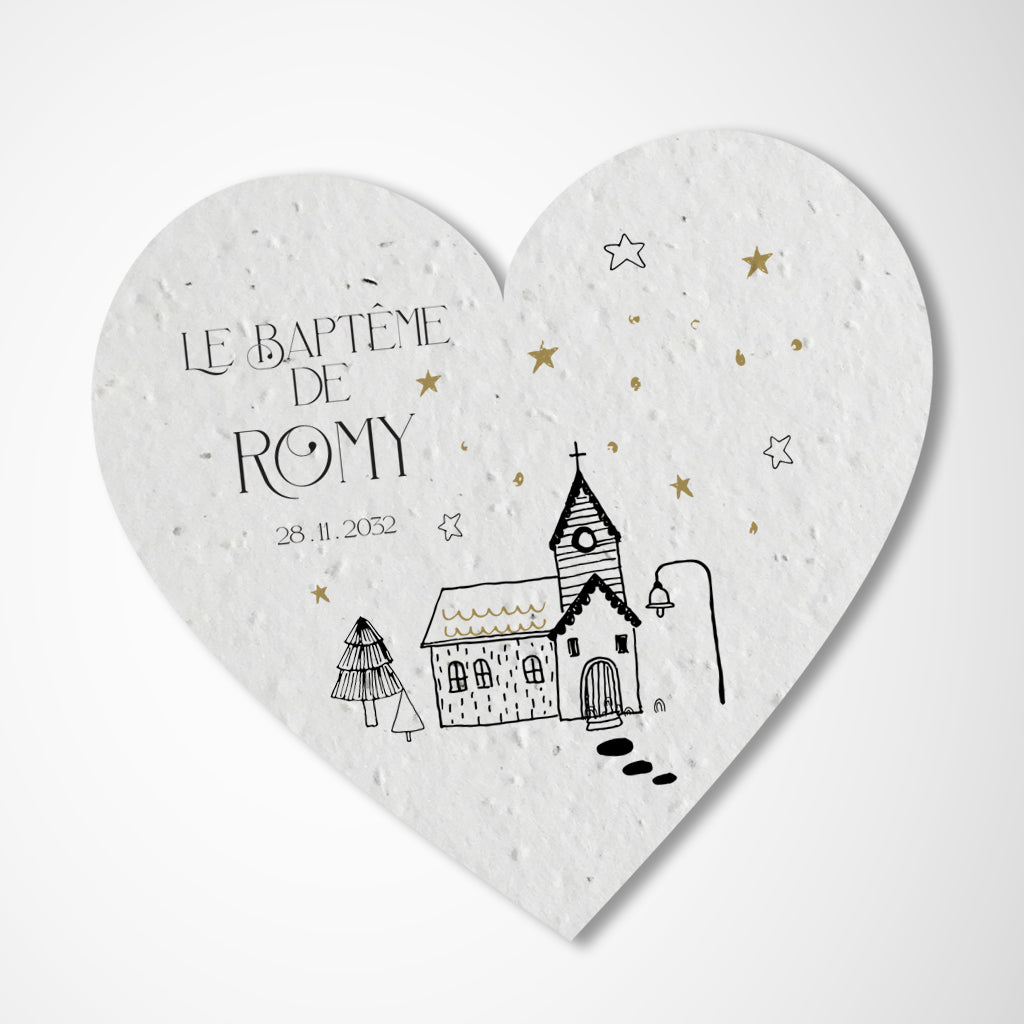 Cadeau invité baptême papier ensemencé