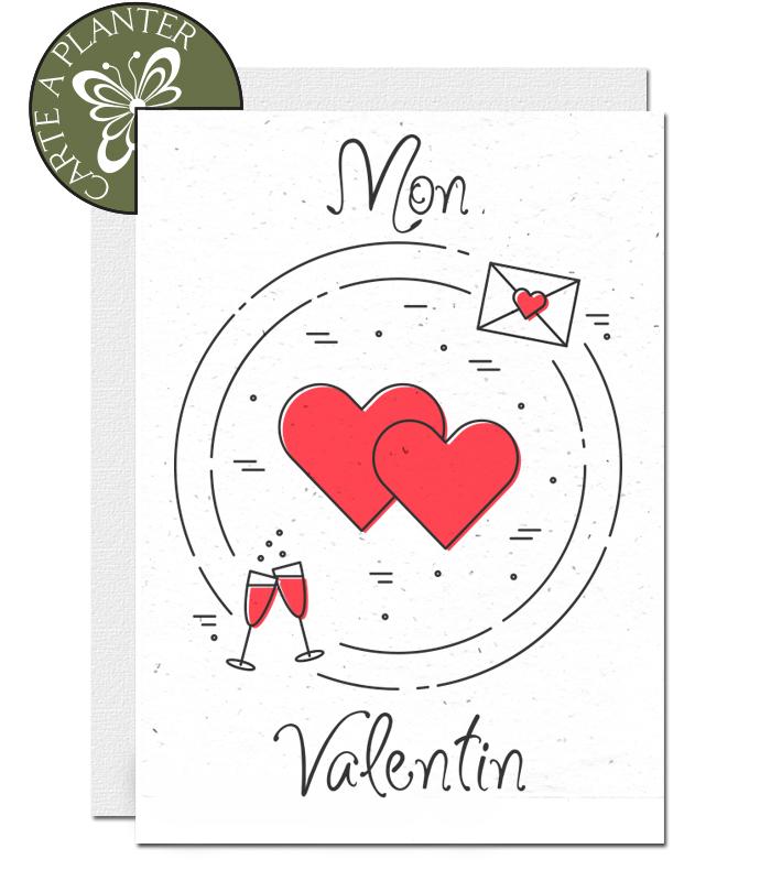 Carte st valentin à planter 