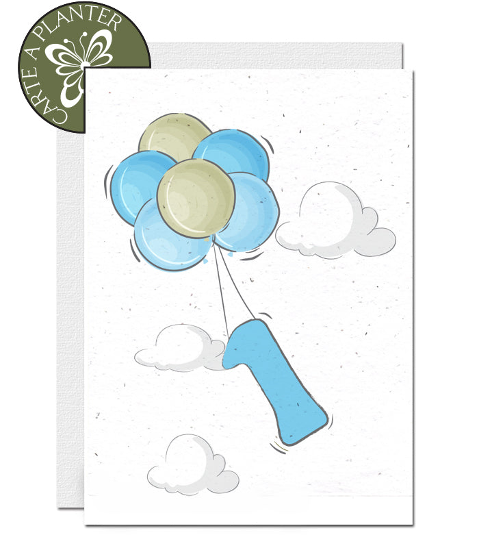 Carte à planter anniversaire 1 an garçon