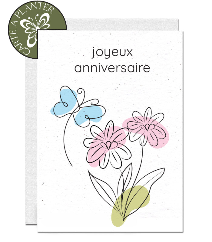 carte anniversaire papier ensemencé