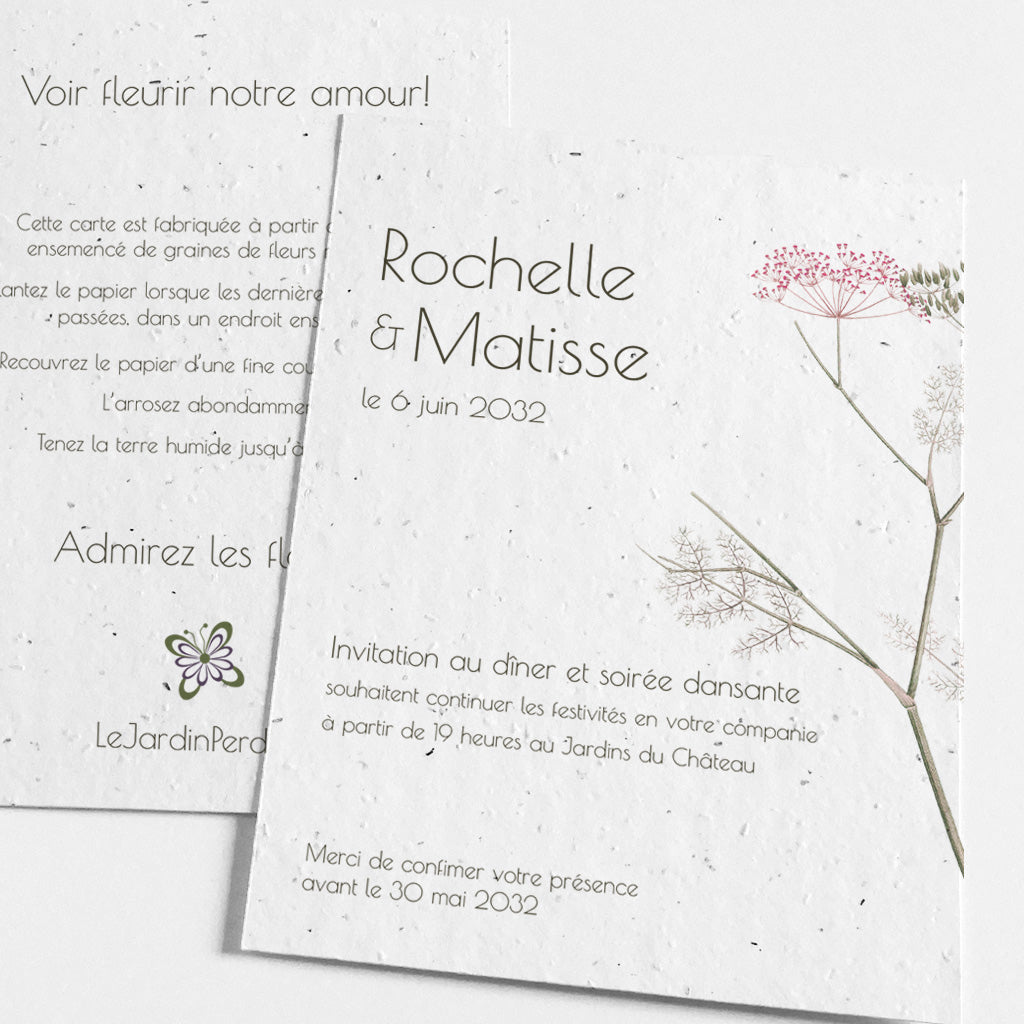 carte d'invitation à planter