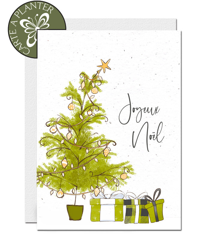 Noël Vert carte à planter 