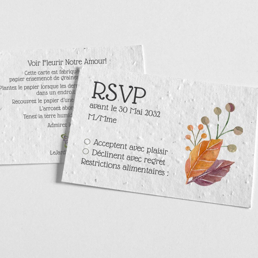 carte rsvp a planter