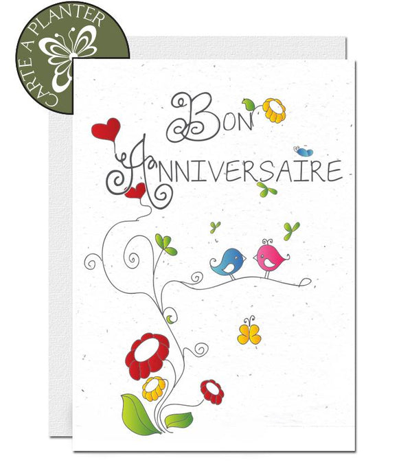 Carte d'Anniversaire Plantable - Petits Oiseaux