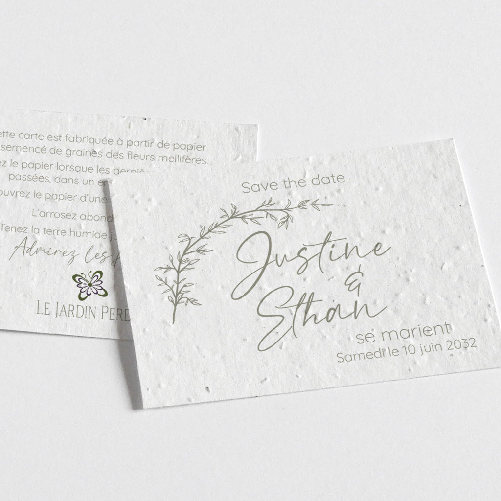 carte save the date à planter
