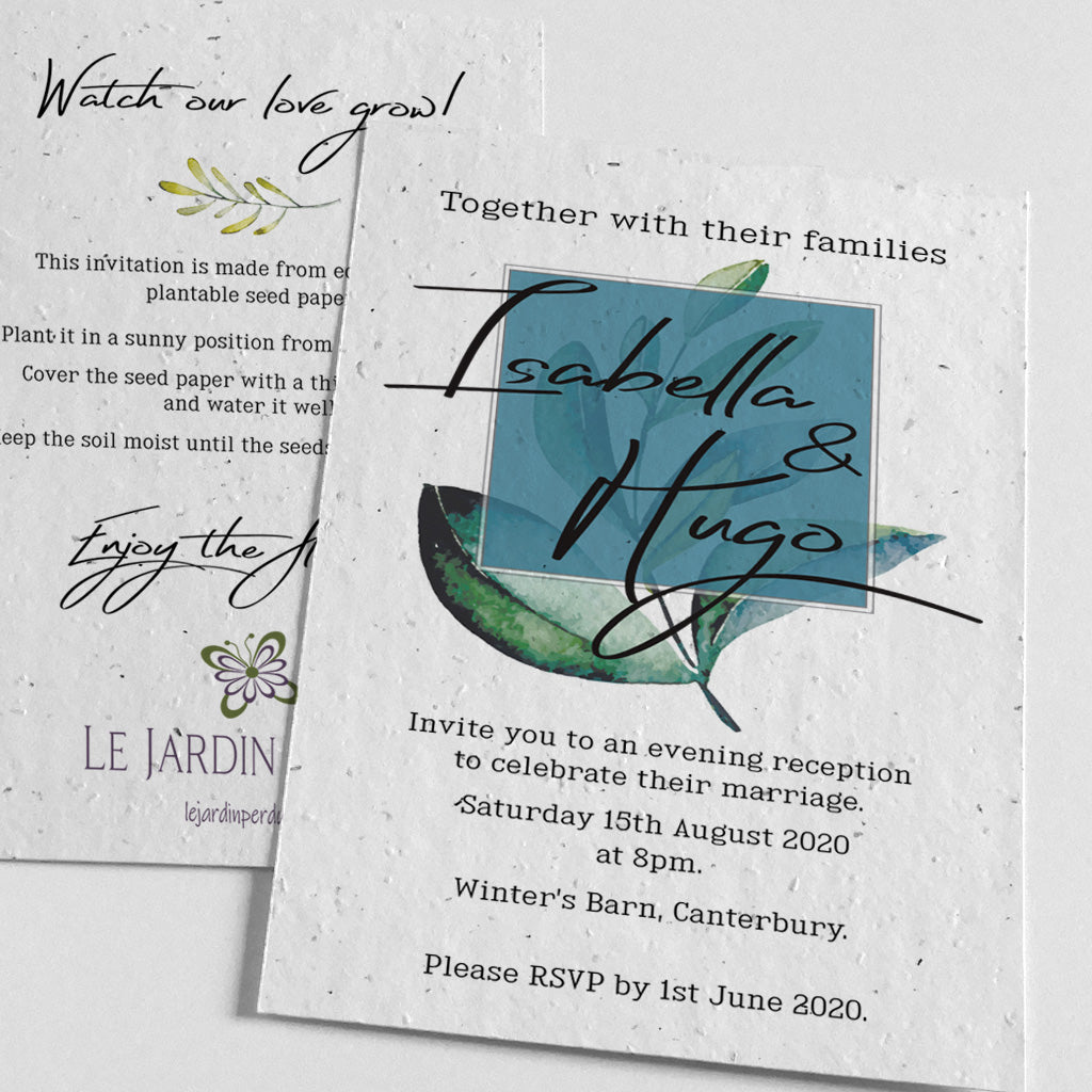 eco-friendly wedding evening invitation