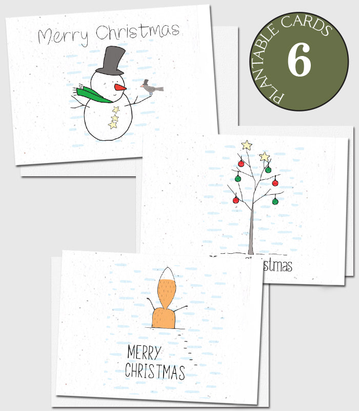 eco-friendly christmas cards set of 6