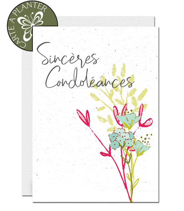 carte de condoléances papier ensemence