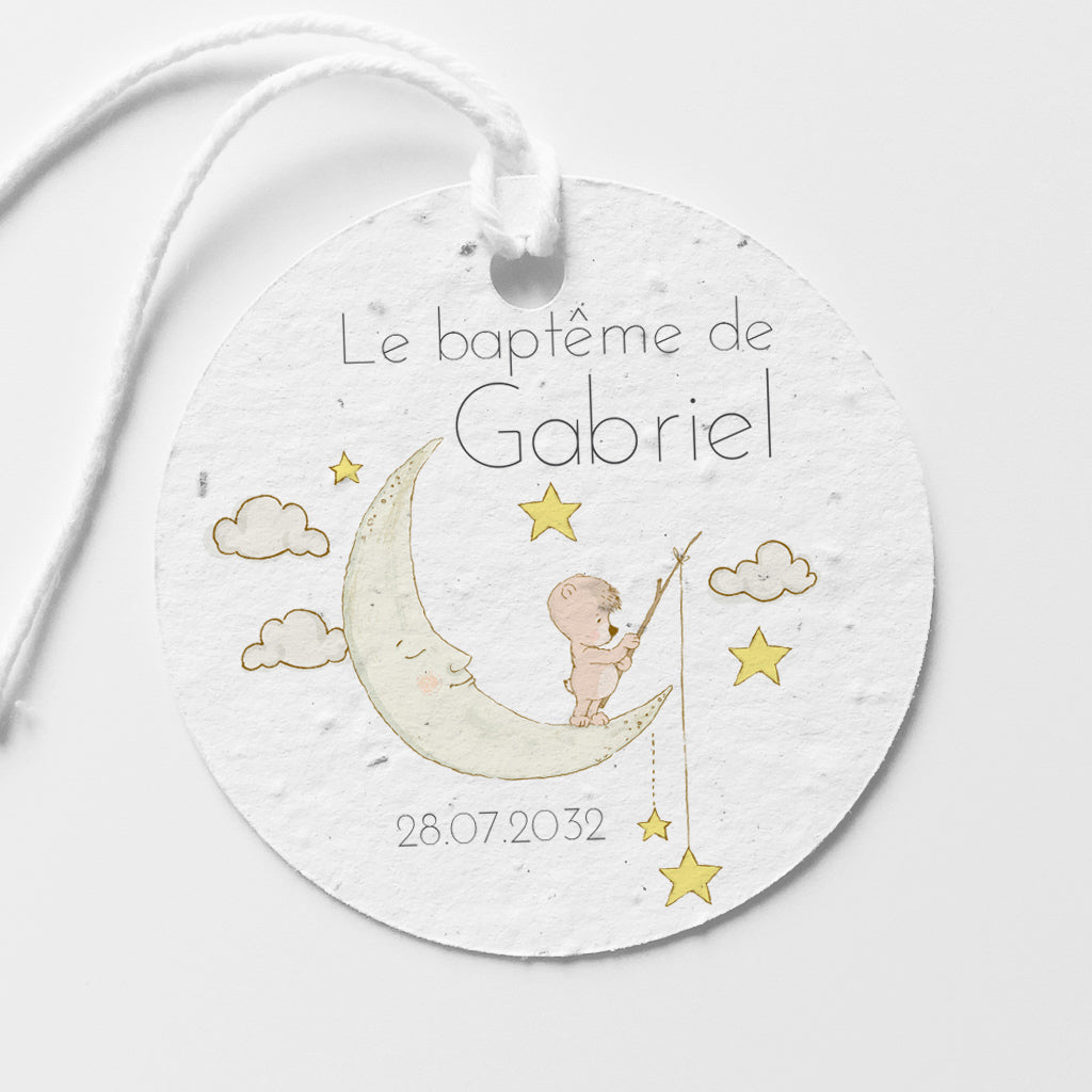 Étiquette baptême à planter