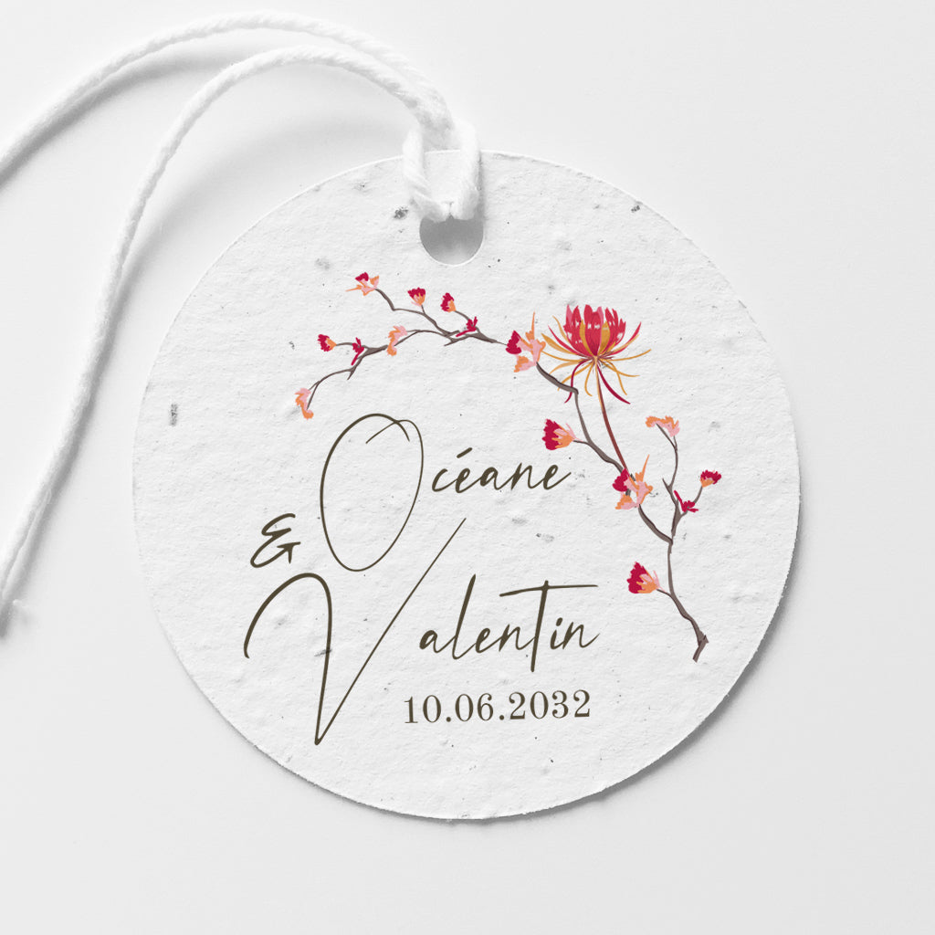 Étiquette mariage à planter