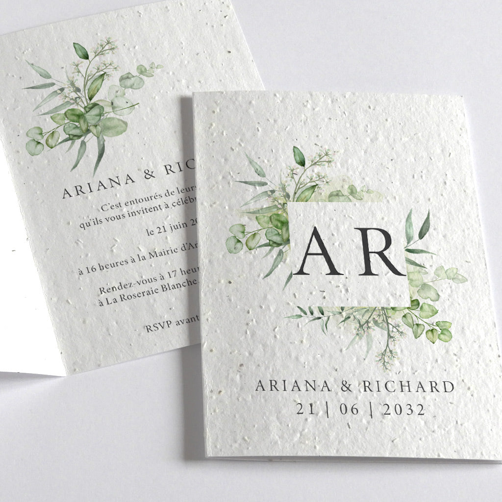 Faire part de mariage ensemencé