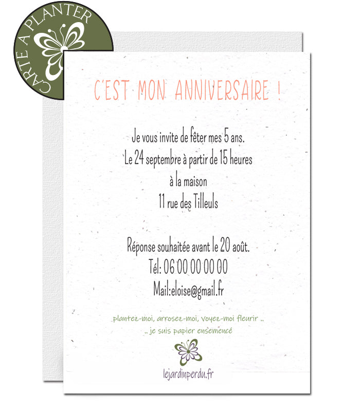 10 cartes invitation en français pour anniversaire/fête sur le