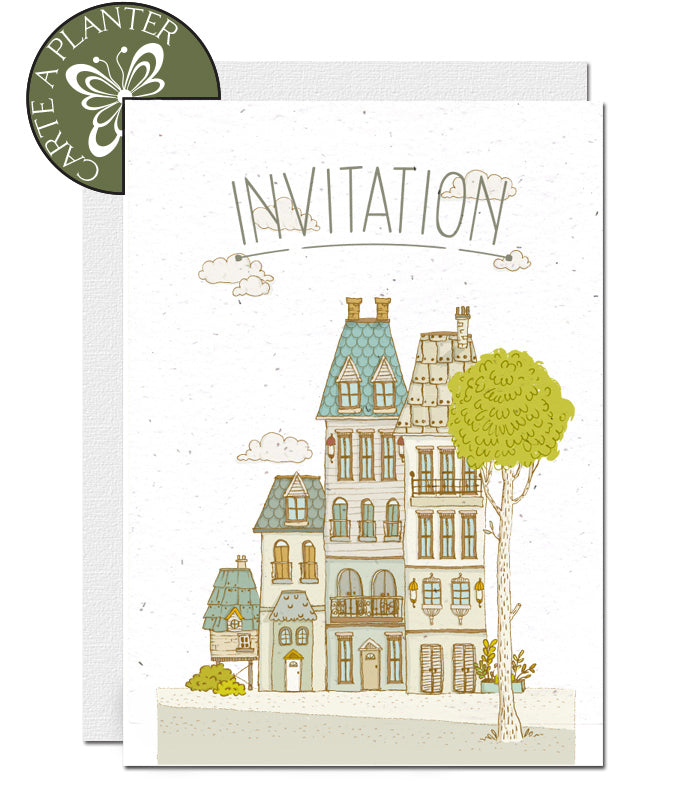 Invitation papier ensemencé