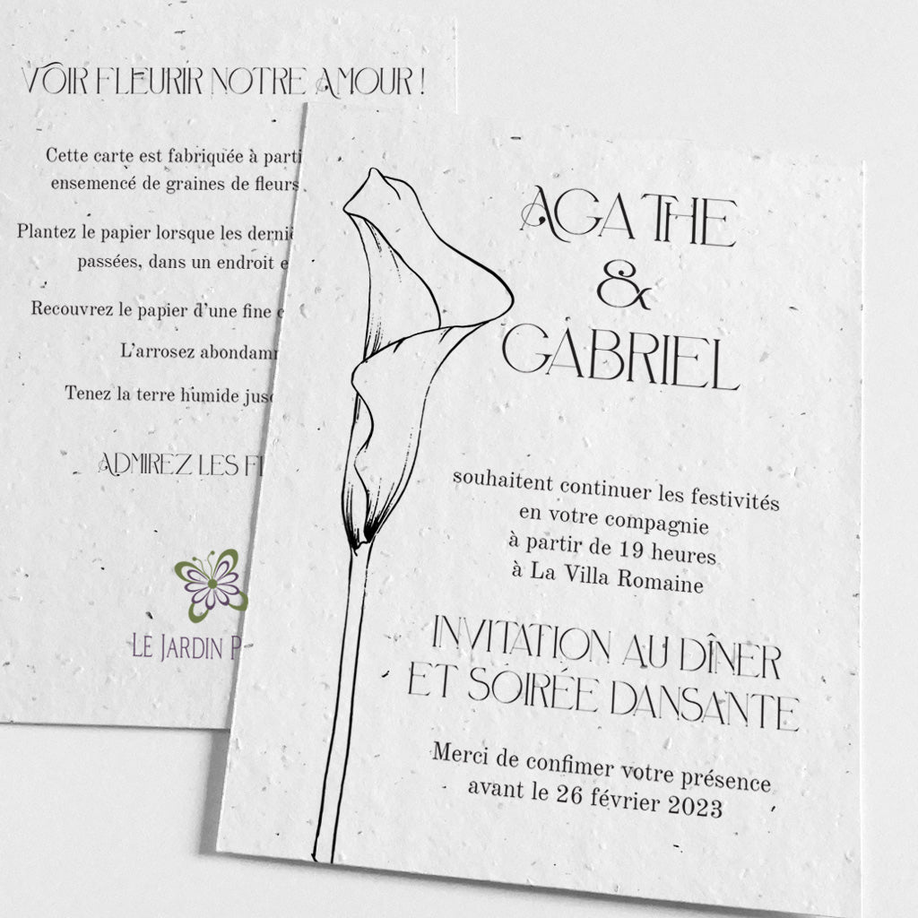 invitation de mariage à planter