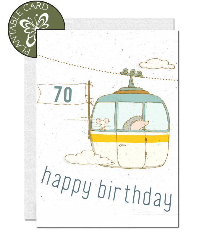 plantable seed paper card 70th birthday